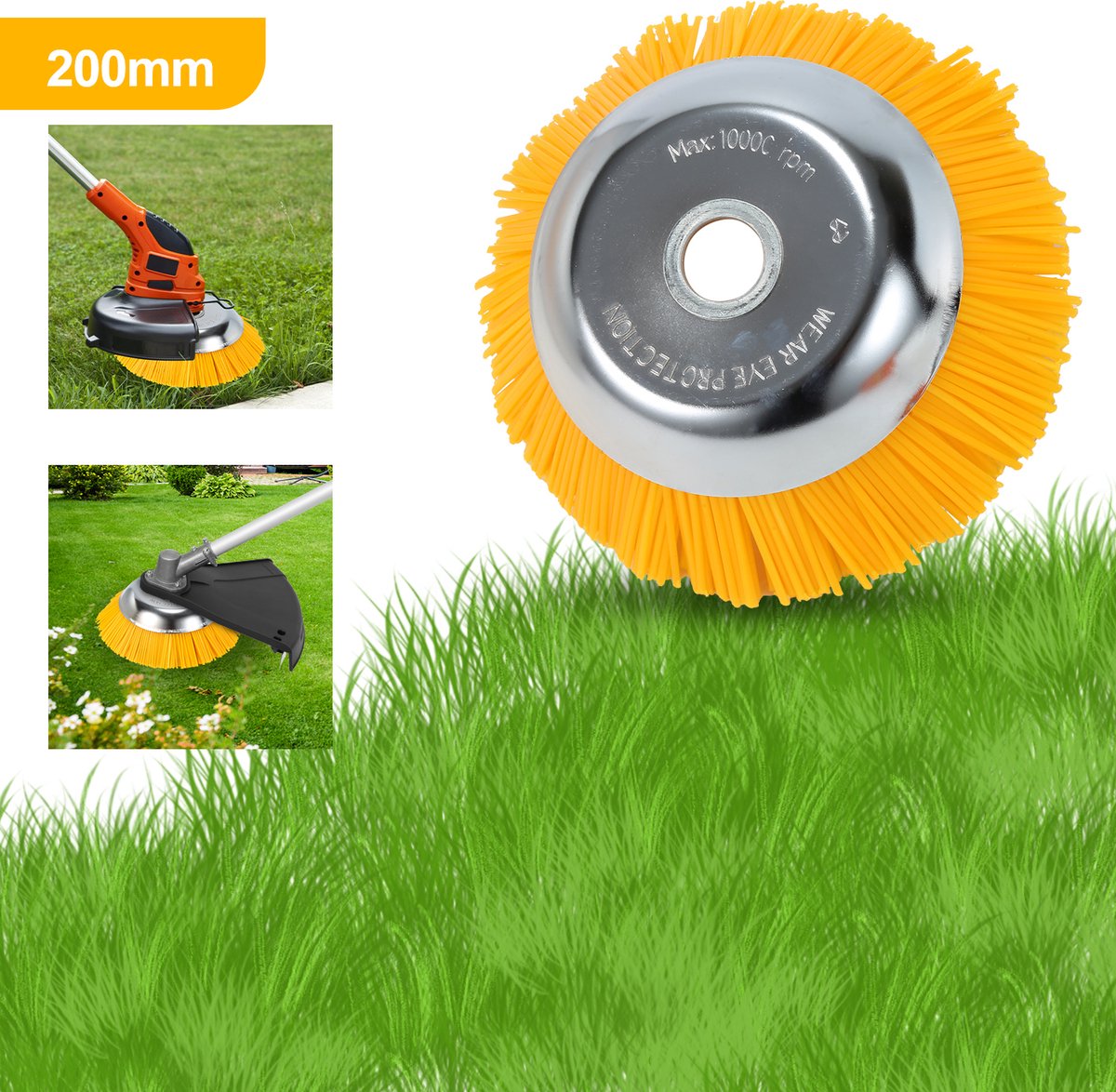 Onkruidborstel 2 stuks Nylon Borstelbevestiging 25,4x200 mm Nylon Borstel voor Stihl Bosmaaier