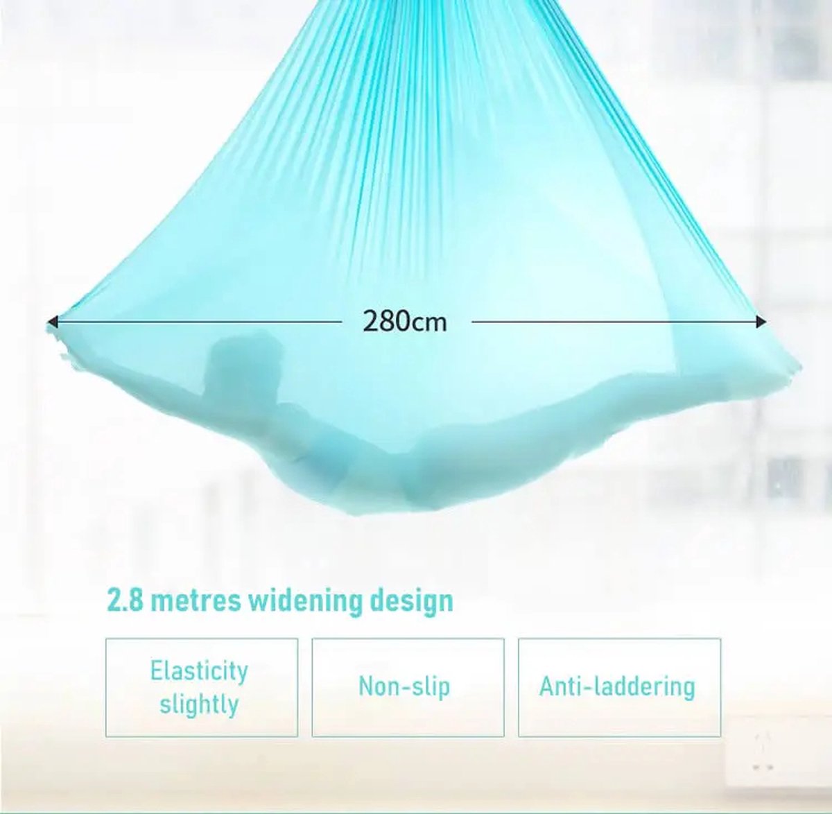 Hammock - Yoga Hammock - Yoga Cloth - Yoga Swing - Aerial Yoga - Aerial Hammock - Anti-Gravity - Gymnastics - For inversions - Green