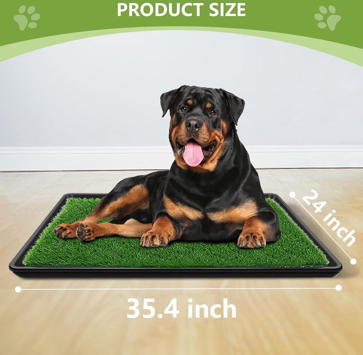 Extra Large Artificial Grass Dog Potty System with Replaceable Mat and Leak-Proof Tray for Indoor and Outdoor Use