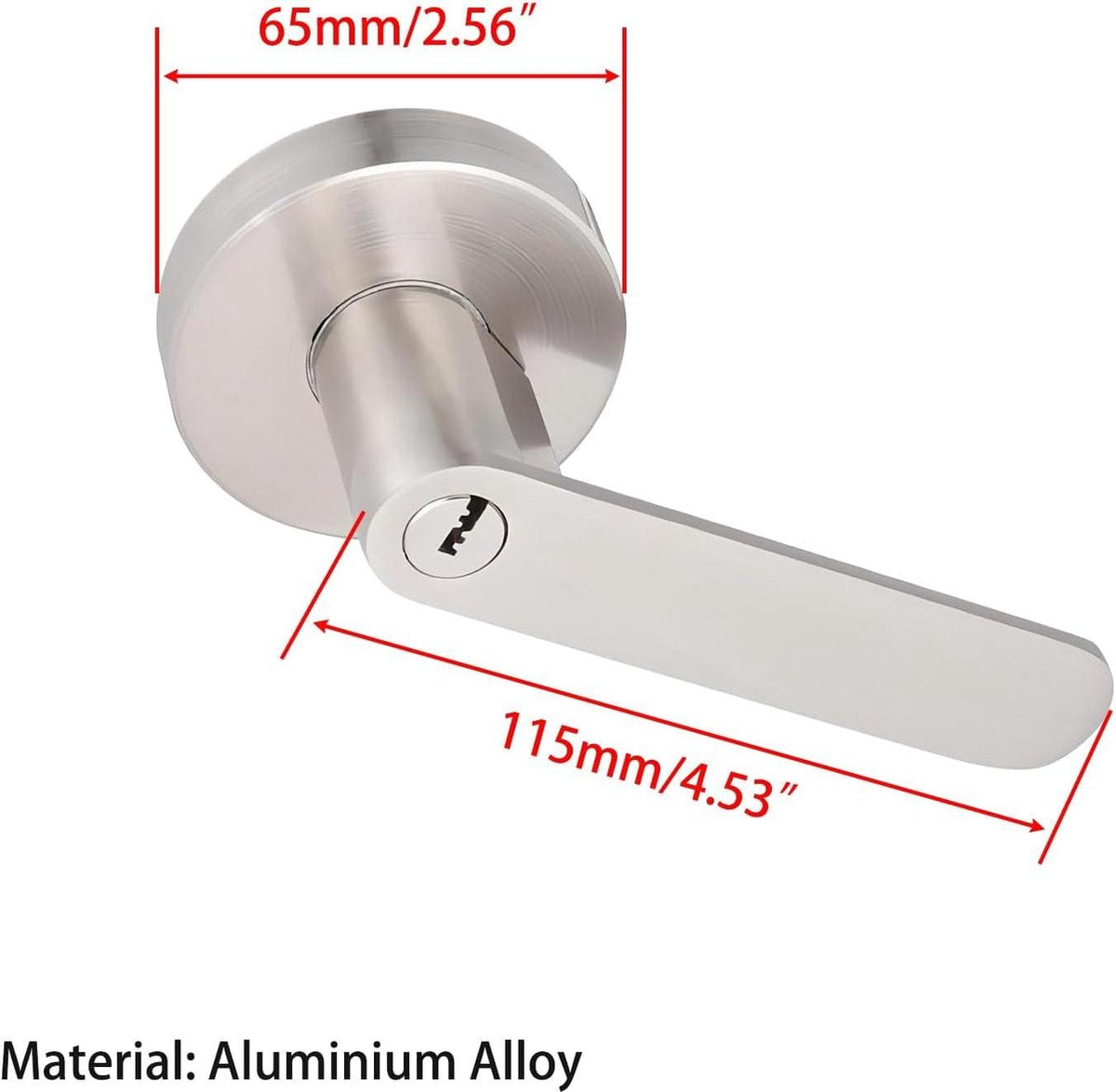 Door Handle Lock Interior Privacy for Bedroom-Closet-Office, Size 60/70mm Round Silver Door Knob Latch