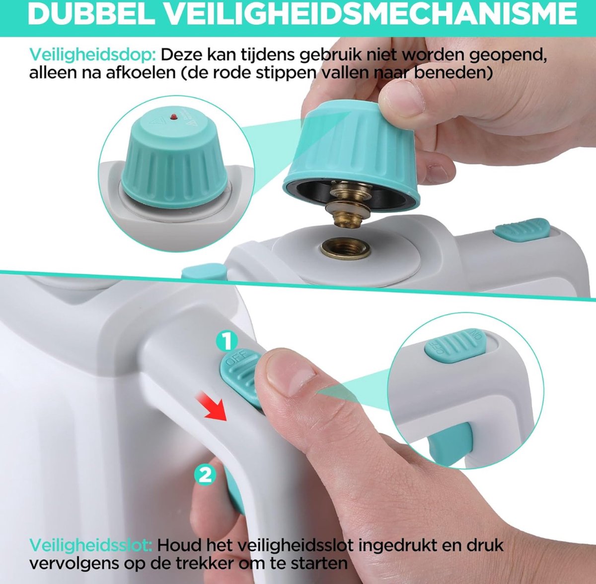 Stoomreiniger Zetel - Zetelreiniger met 8 gratis opzetstukken - Bankreiniger geschikt voor meubels - Textielreiniger - Autobekleding - Bankreiniger - Tapijt