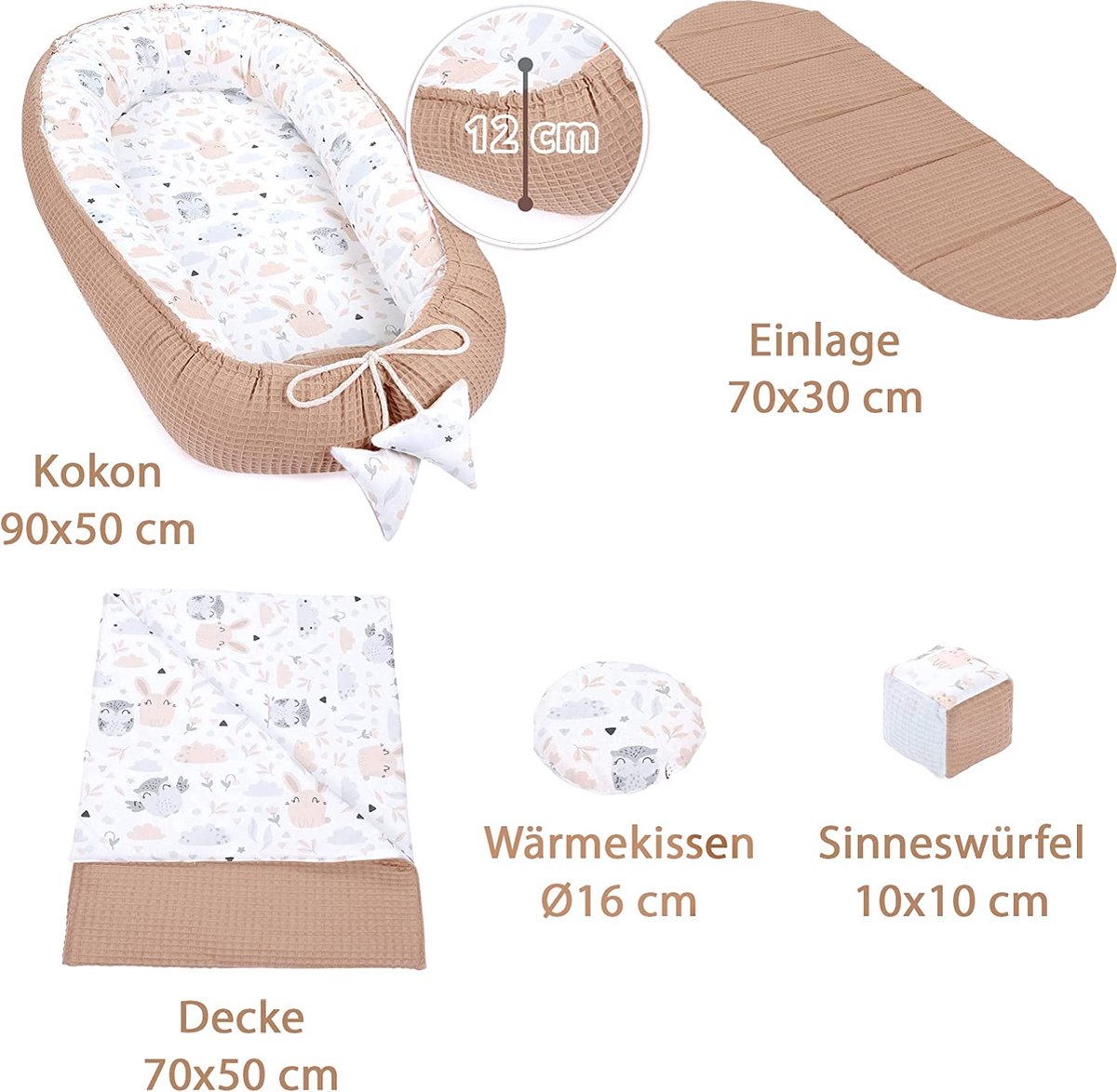 Babynestje - knuffelnest, multifunctioneel bednestje voor kinderen, \ Bedbumper voor baby's \ Babynestje voor pasgeborenen