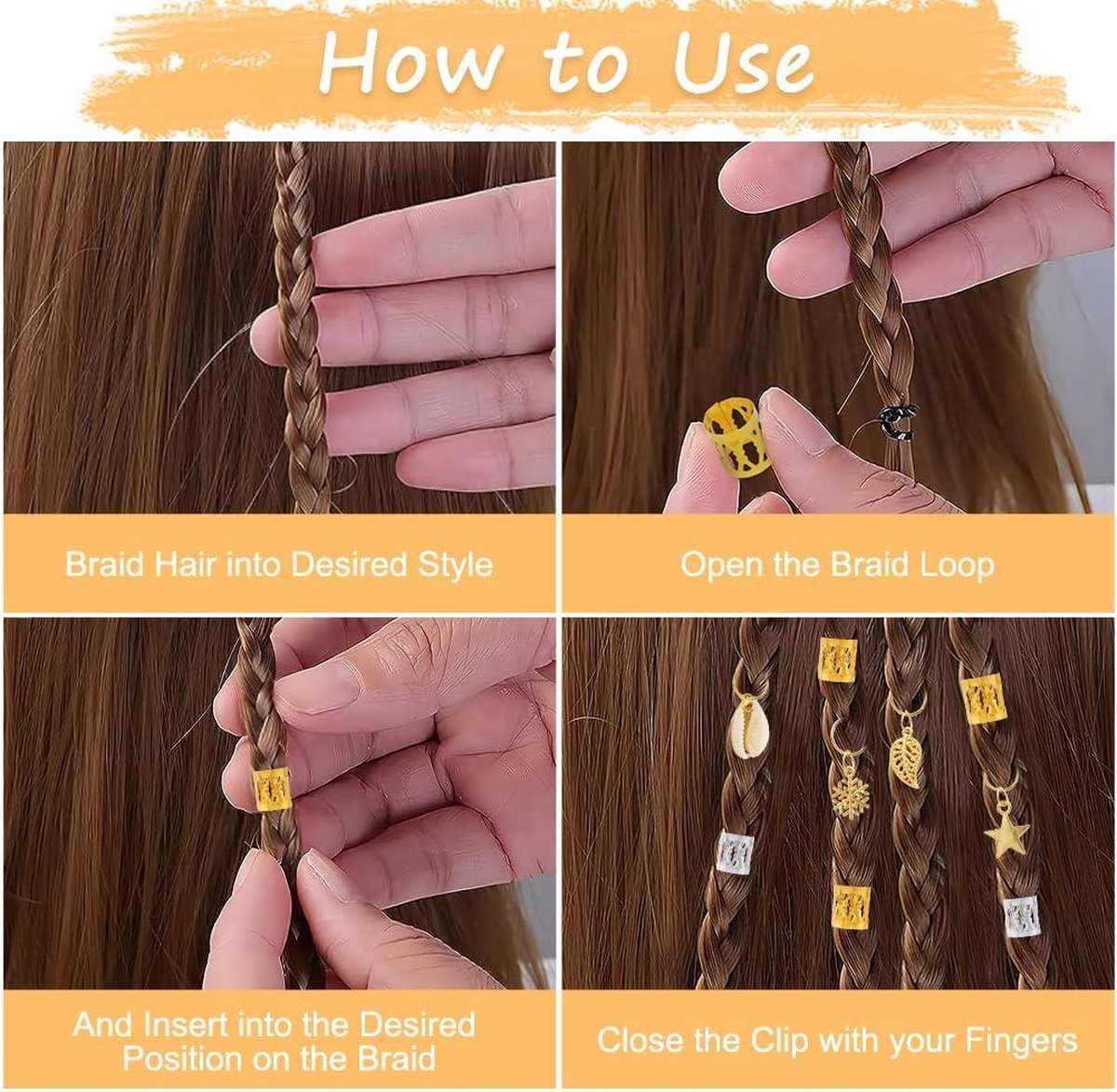 Spiraal Dreadlocks Haarklem Metalen Haarmouwtjes - Vlechtringen Clips - ACWOO Haaranhangers - Vlecht Decoratie - Dreadlocks Accessoires voor Dames Heren - Hip Hop Party Muziek Festival