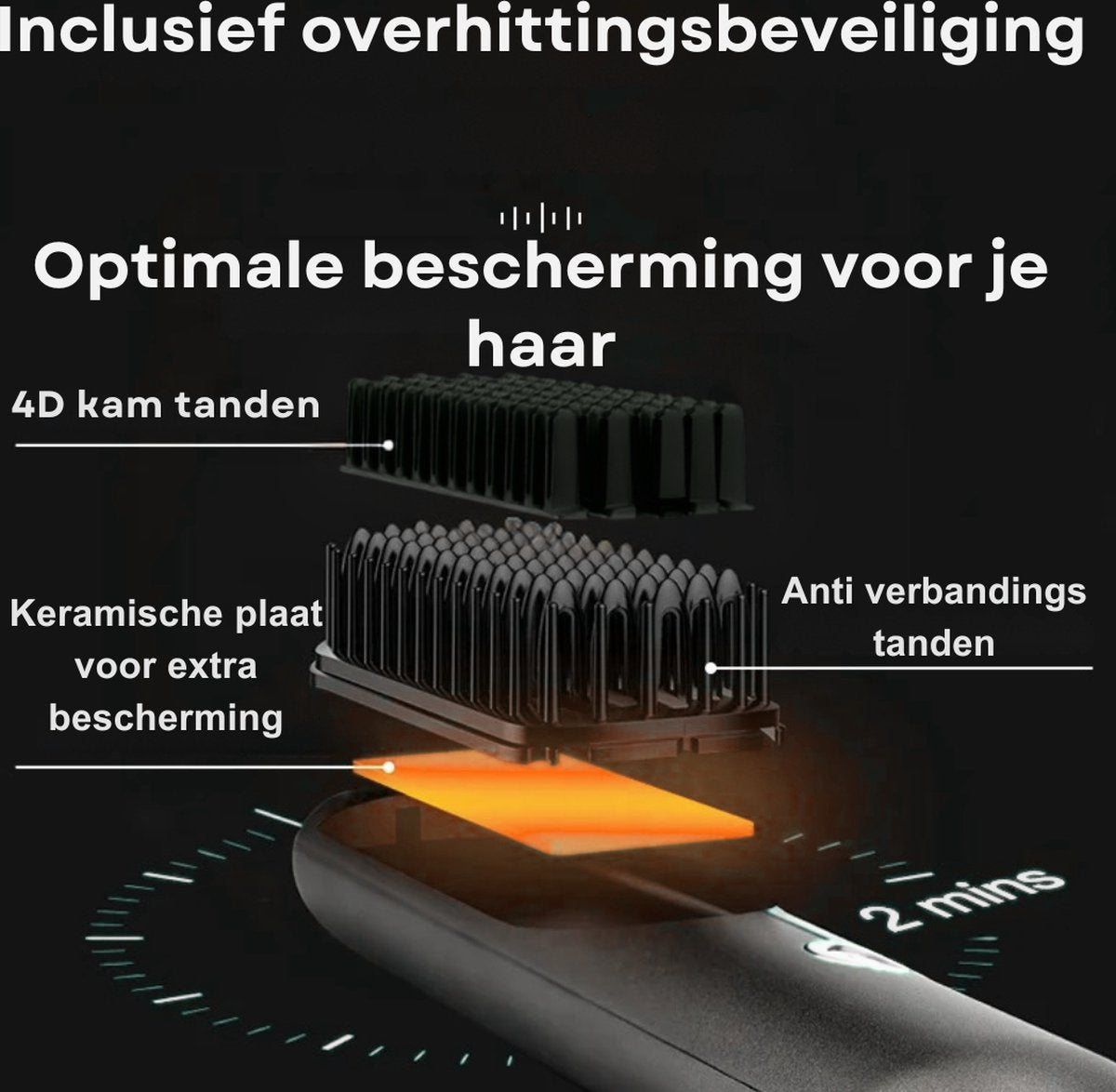 Cordless hair straightener - Hair straightener cordless - Cordless hair straightening brush - 2 in 1 - 4800mAh battery