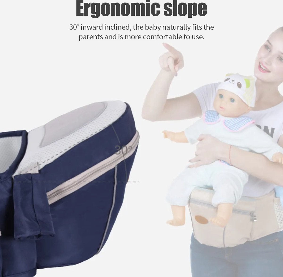 Baby Heupdrager met Extra Band en Nekband – Roze – Heupsteun voor Baby en Peuter – Draagtas met Veiligheidsband tegen Rugklachten – Kind Hip Seat Carrier – Ergonomisch – Veilig – Comfortabel – Ondersteuning voor Ouders – Praktisch