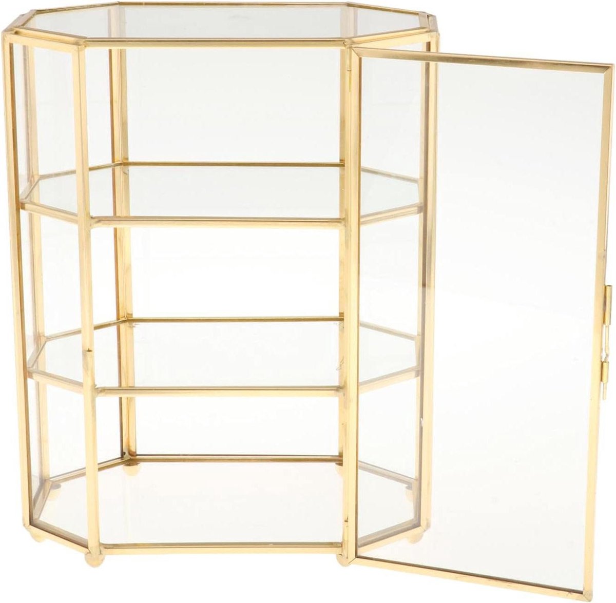 Sieradenkistje met 3 niveaus - Glazen make-uporganizer - Multifunctionele vitrine - Make-up opbergen - Tafeldecoratie make-uptafel