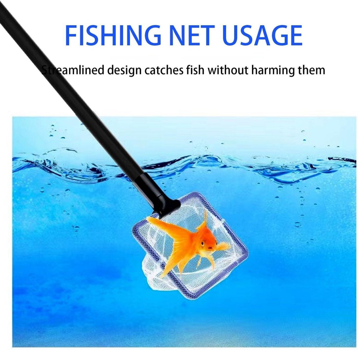 Aquarium Reinigingsset - 5 in 1 Ruitenreiniger - Aquariumaccessoire met Visnet en Algenschraper. Aquarium schoonmaken