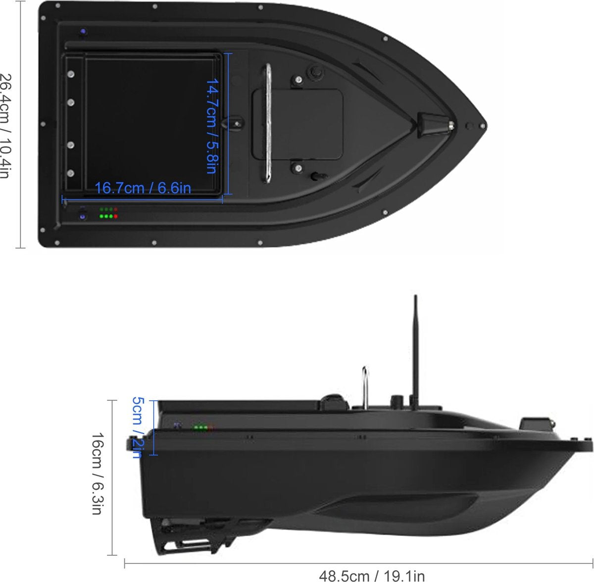 Bait boat - 2.0 KG Payload - Hook release - 500M range - Cruise Control - Bait boat Carp fishing - 6 Hours Usage time - Top Class Bait boat!