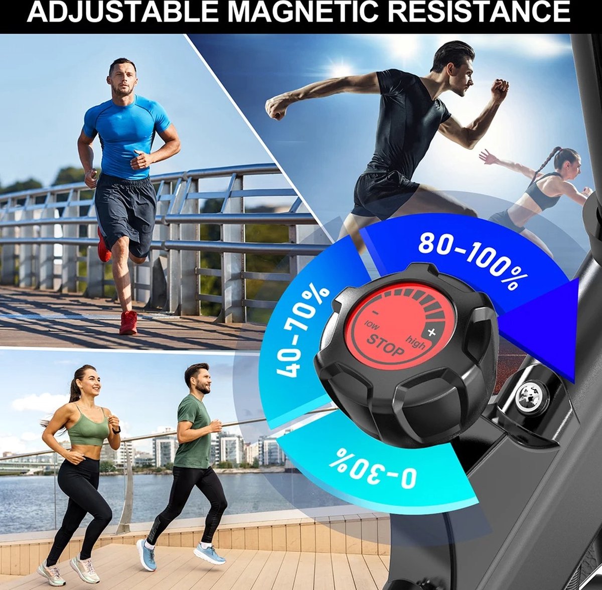 cardio bike - Spinning bike - Hometrainer met tablethouder - Fitness fiets met display - Verstelbare weerstand - Makkelijk verplaatsbaar