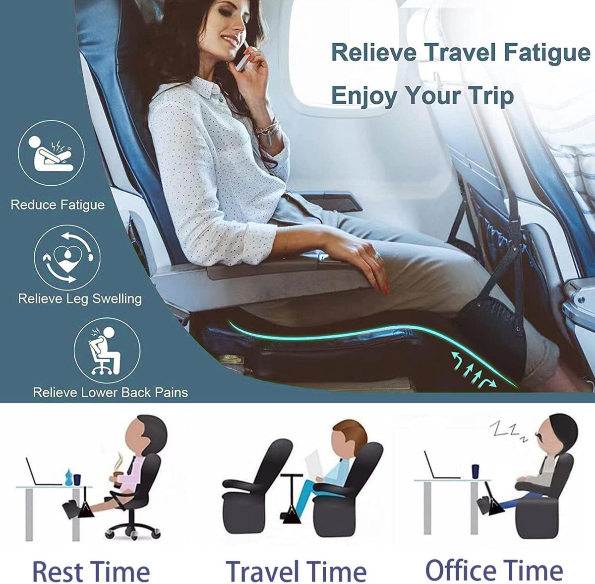 Foot Hammock Airplane - Travel Footrest - Travel Accessory - Comfortable - Airplane Comfort