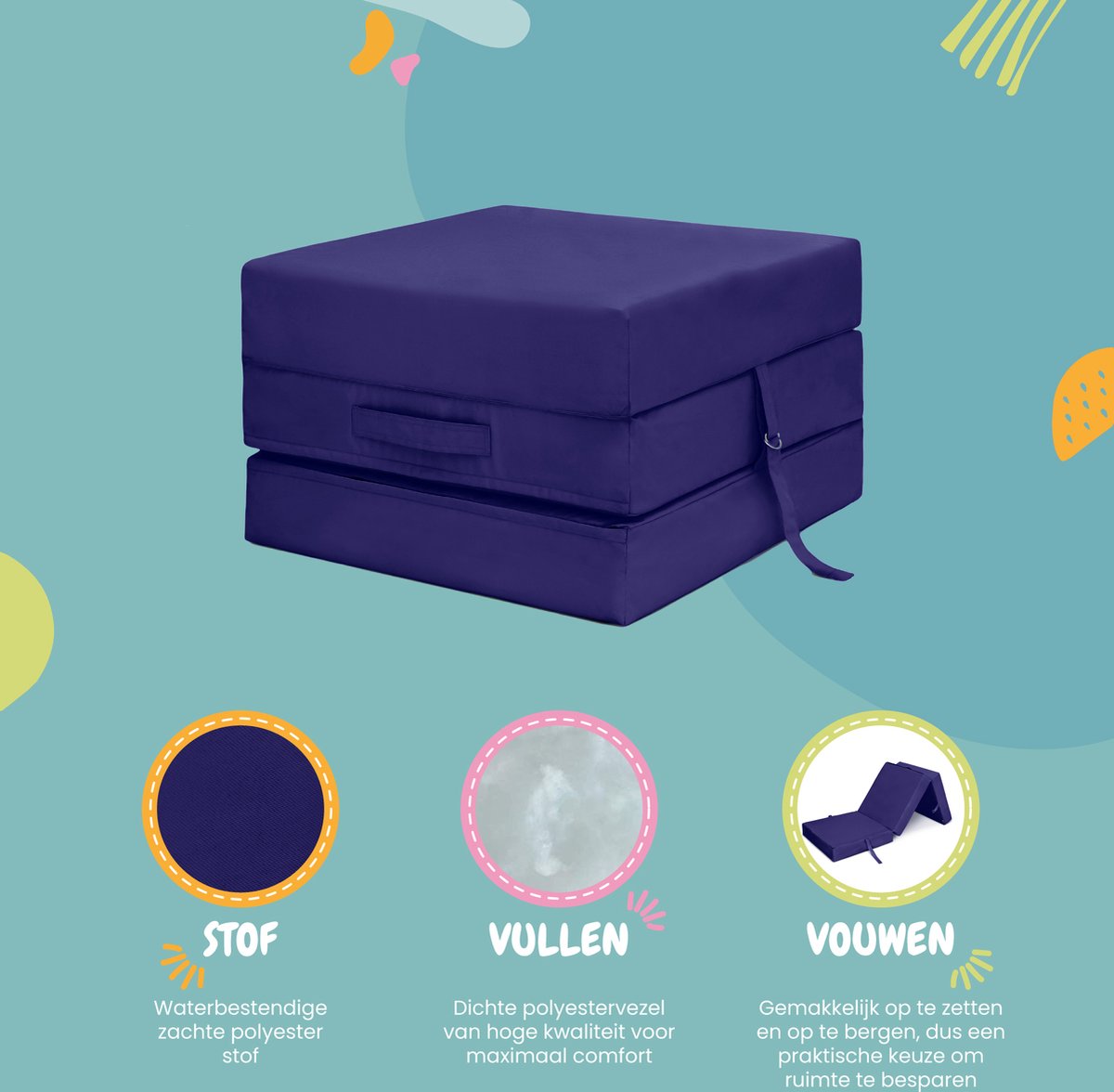 Opvouwbare Matras - Vouwmatras voor Volwassenen - Zitbed - Opvouwbaar Logeermatras - Logeermatrassen - Logeermatras - Opvouwbaar Eenpersoons Logeerbed