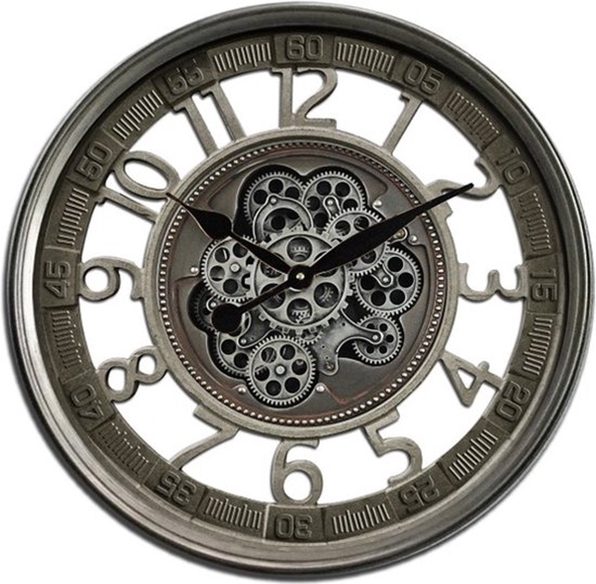 Large wall clock XL - Industrial wall clock - Clock with gears 80 cm
