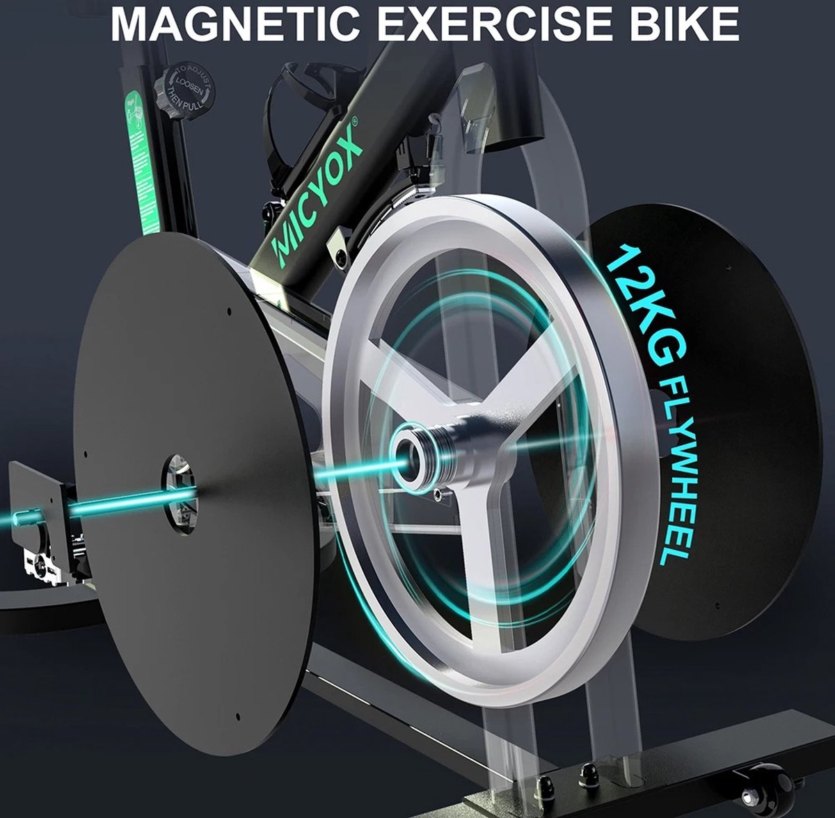 cardio bike - Spinning bike - Hometrainer met tablethouder - Fitness fiets met display - Verstelbare weerstand - Makkelijk verplaatsbaar