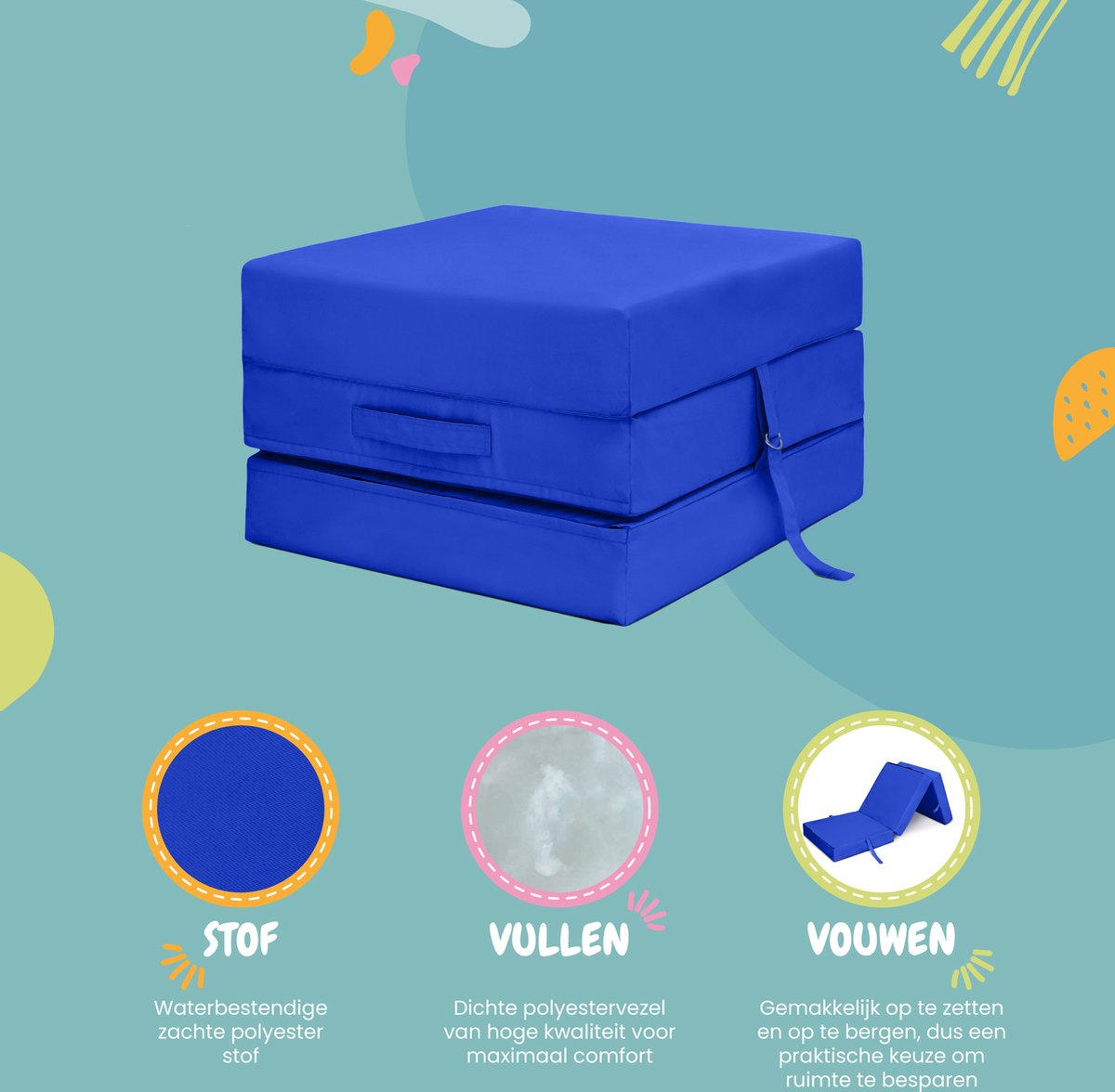Opvouwbaar Matras - Volwassen Vouwmatras - Slaapbank - Logeermatras Opvouwbaar - Logeermatrassen - Logeer Matras - Opvouwbaar Logeerbed 1-persoons