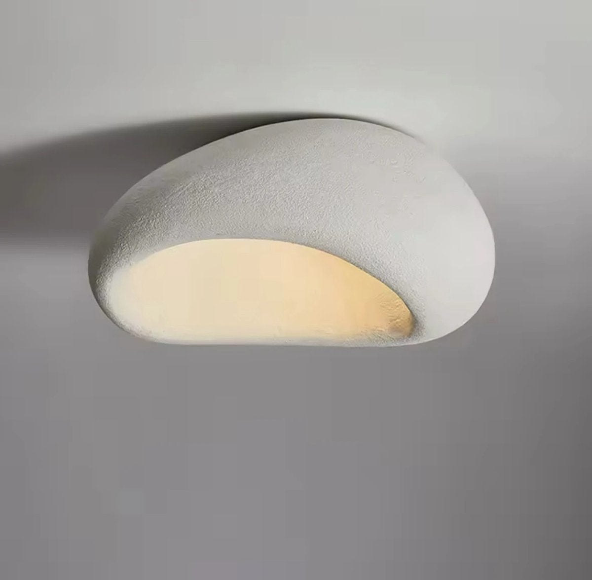 Nordic LED Ceiling Light 29 cm Cement WHITE - Pendant Lamp - Wabi Sabi - Japandi - Minimalist Lamp - Texture White Decorative Element - Chandelier - Stylish Lighting - Japandi Aesthetic - Minimalist Design - Modern Contemporary Look - LED