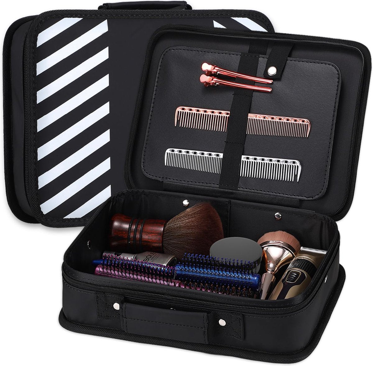 Hairdressing bag, fashion skull pattern hairdressing bag, professional hair cutting care kit, storage organizer, hairdressing tool bag for scissors, hairdressing supplies