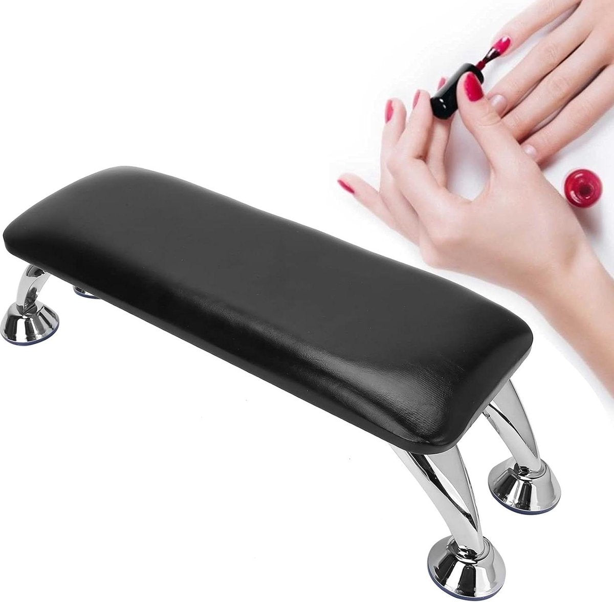 Handkussen voor Nagelkunst - Manicure Armsteun Kussen met Roestvrijstalen Ondersteuning - Pu Lederen Handsteun Kussen - Voor Nagelsalon
