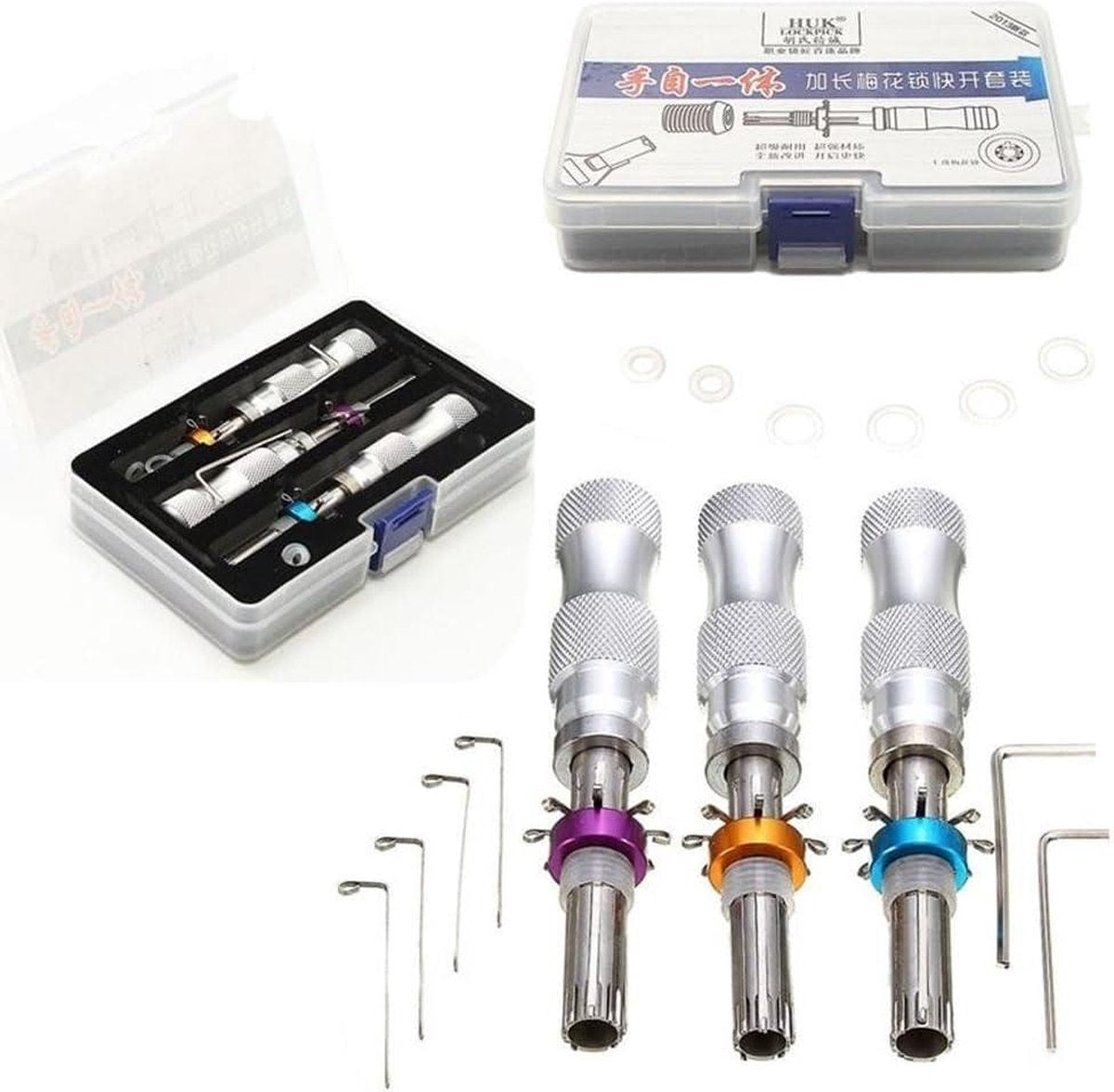 Lockpick set Buisvormige Slotopener Set 7 Pinnen Verstelbaar Buisvormig Slotopener Gereedschap 7.00MM 7.5MM 7.8MM Lockpick set