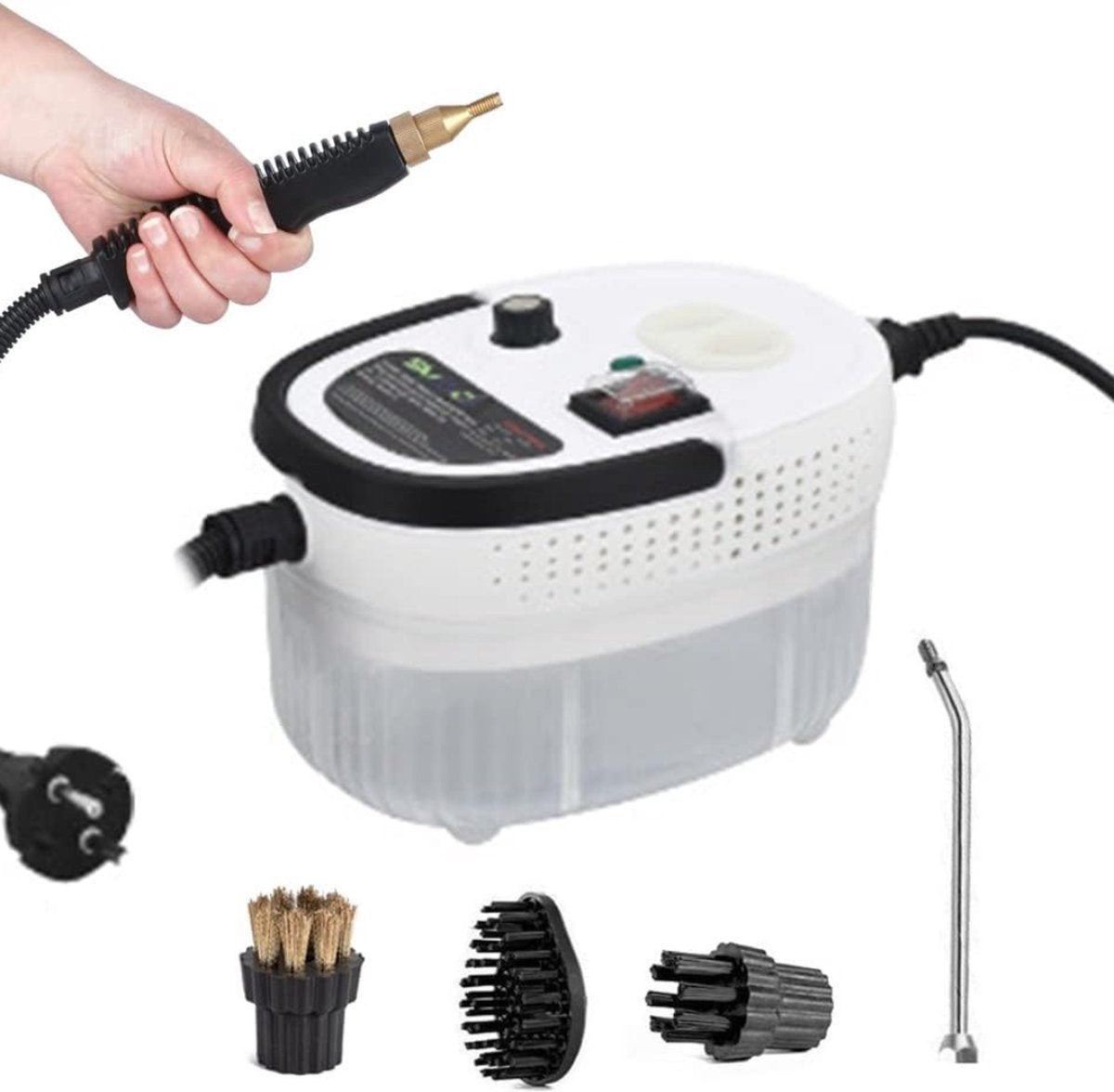 Stoomreiniger - Watertank 1200 ML - Veelzijdig - Multifunctioneel - Incl. 5 Sproeiers - Wit