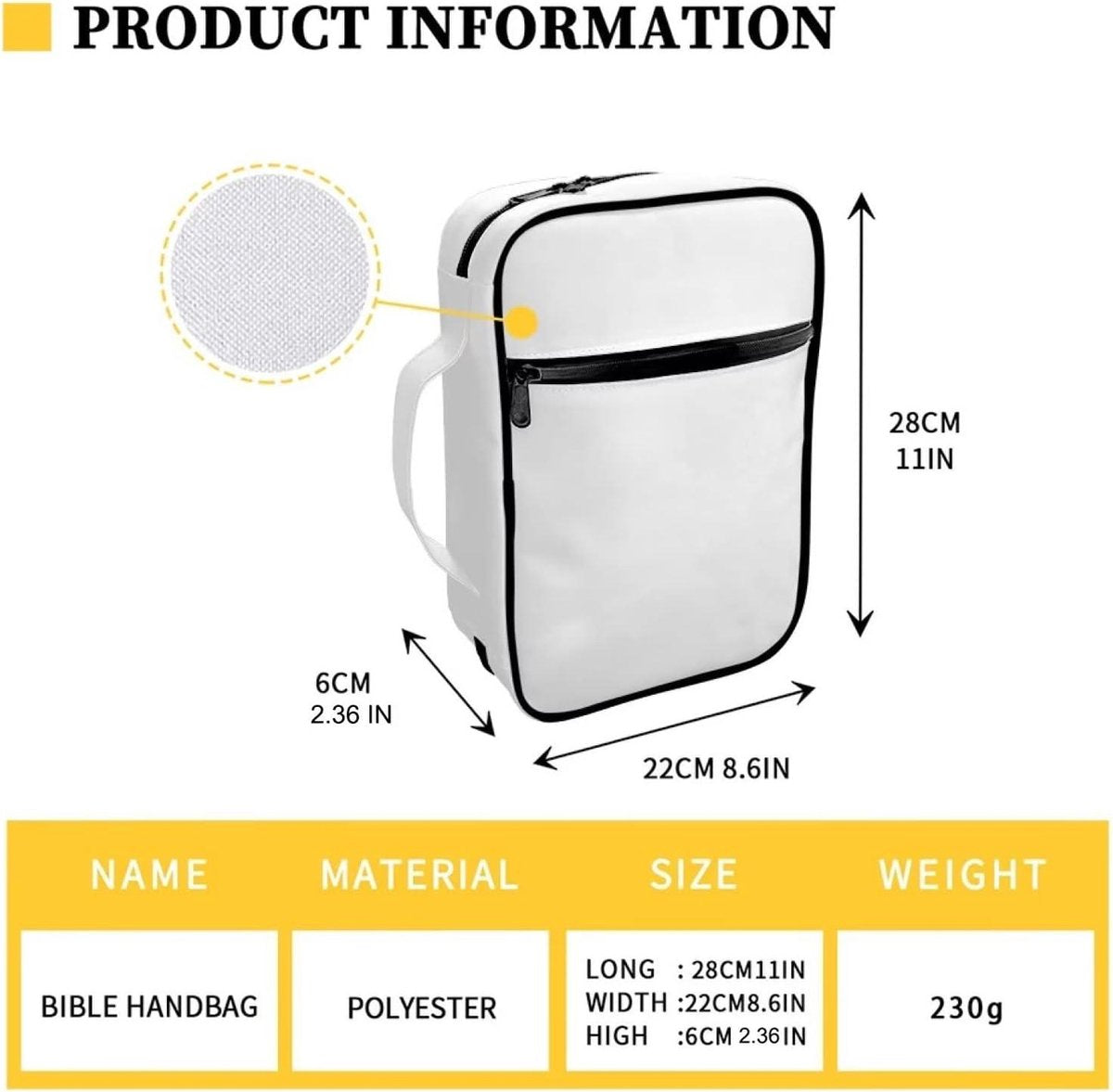 Zippered Bible Cover Bag - Multifunctional Organizers for Women and Men Bible Case