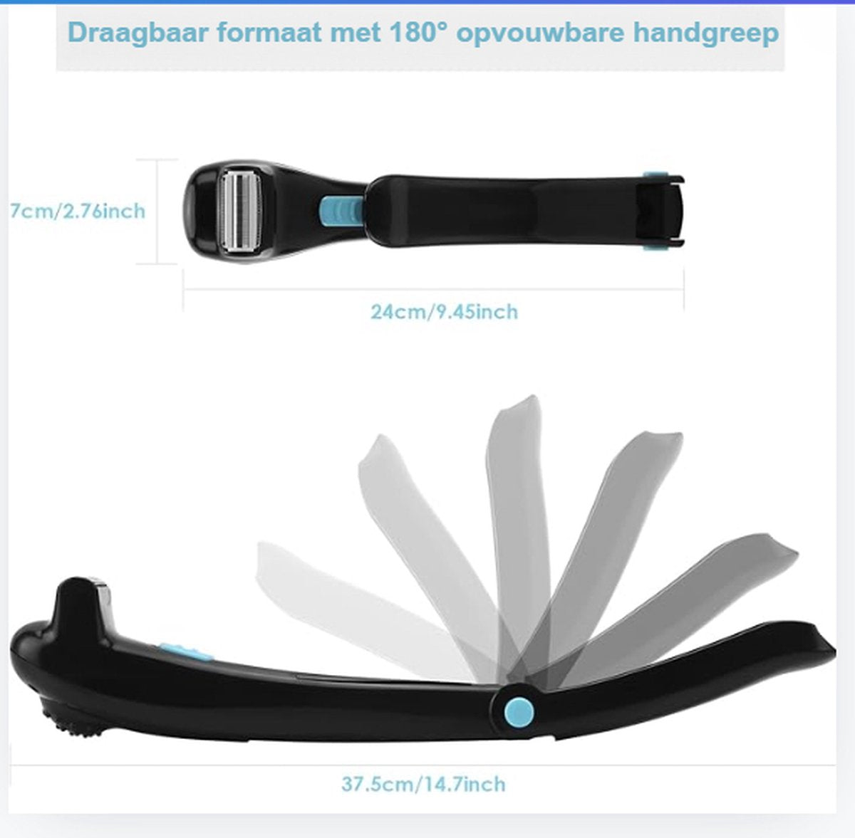 Back Shaver - Rugscheermes - Afneembaar - Rughaarverwijderaar - Rugscheerbeurt - Effectief - Elektrisch - Zwart