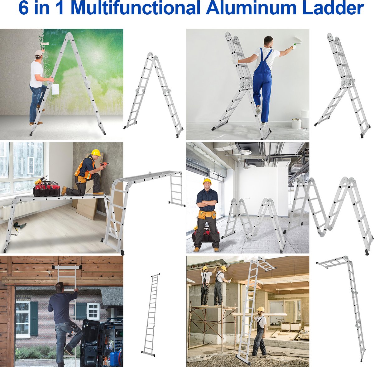Vouwladder Multifunctionele ladder 4x5 Telescoopladder Verlengladder Leunladder Aluminium ladder