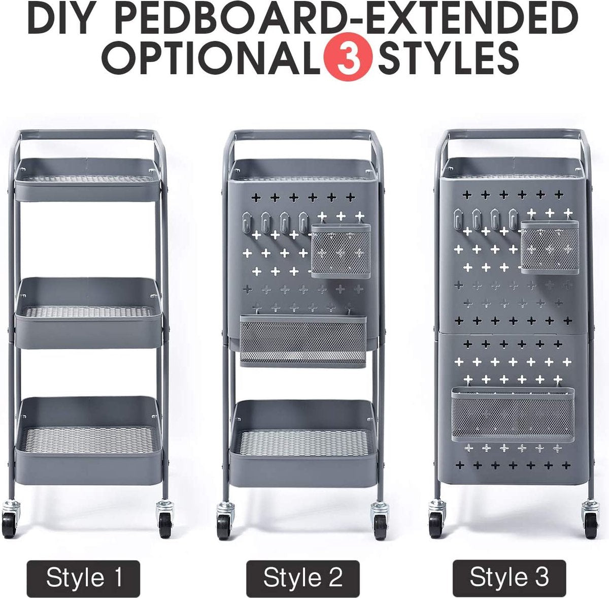 Premium Keukentrolley – keuken planken - Opberg Trolley op wielen – met niveaus – duurzaam -ruimtebesparend