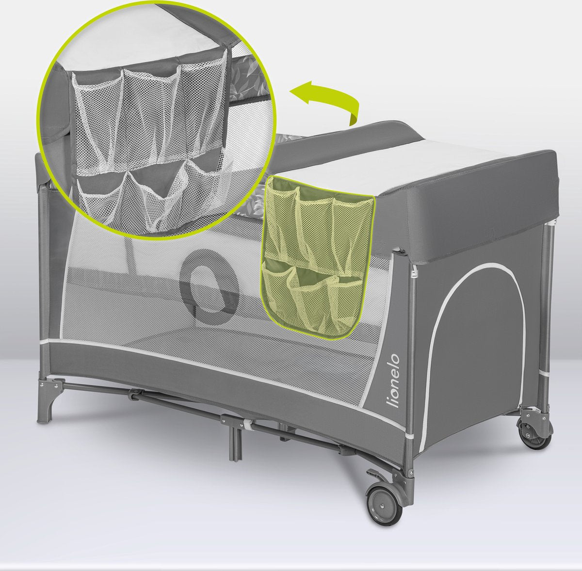 Lionelo Flower - Meegroeibed - Co-sleeper - LockGuard - Draagtas - 2-in-1