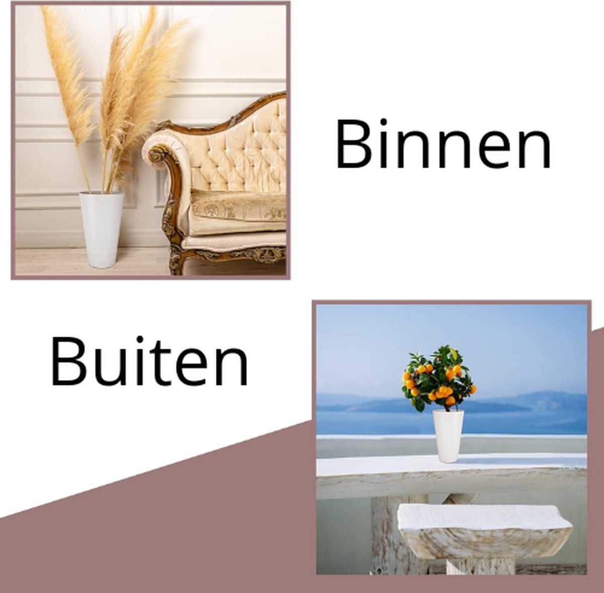 High Planter 2pcs - Indoor and Outdoor Flower Pots - 50cm Planter - Flower Box - Large Plant Pot