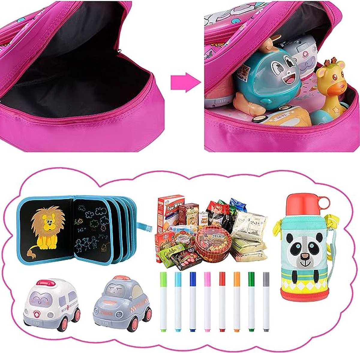 Kinderrugzak, schoolrugzak, grote schooltas voor meisjes, waterdicht, licht, kinderrugzak voor studenten 5+ jaar