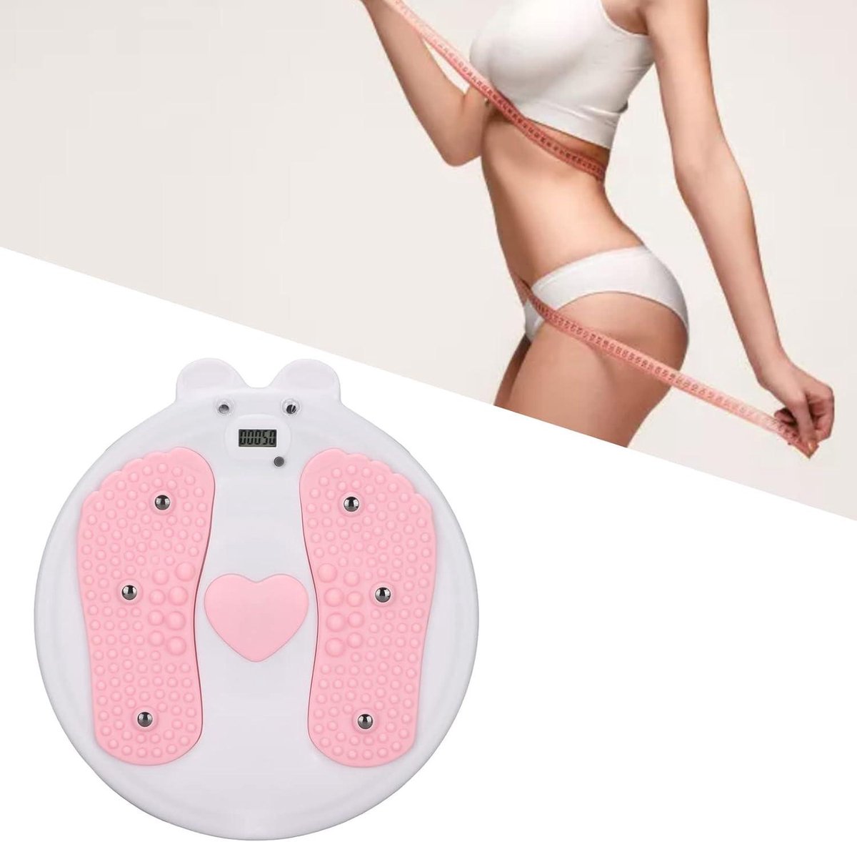 Elektronische Taille Twister met 6 Magneten - Fitness Twister Board voor Body Sculpting Oefeningen met Focus op Taille en Buikspieren - Balance Board voor Armen, Heupen en Dijen