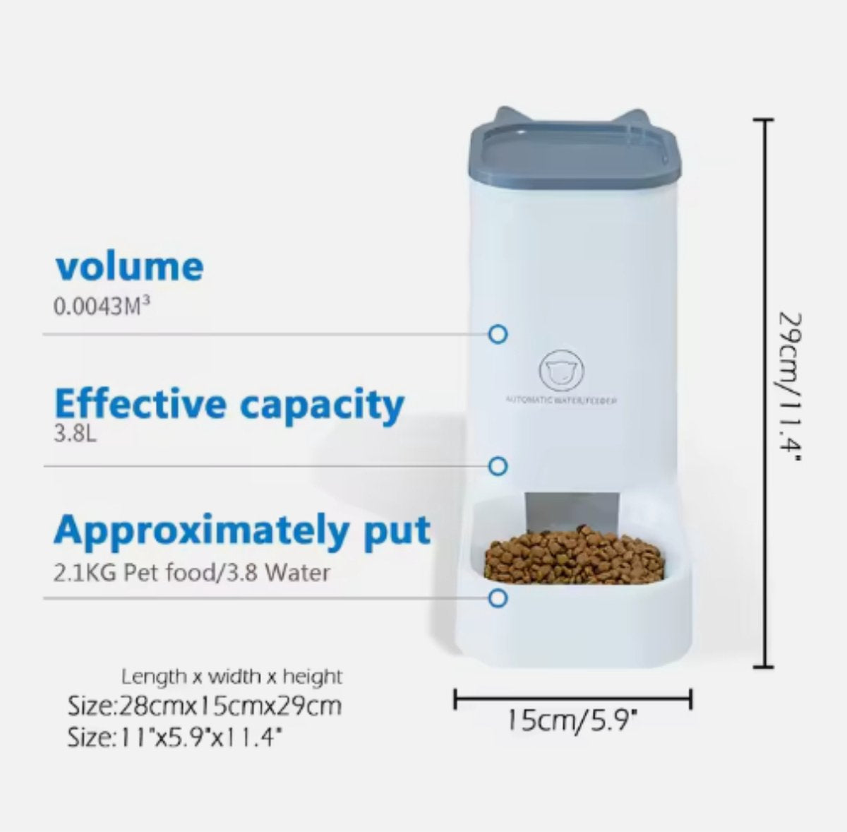 Pet Automatic Food and Water Bowl - Dog and Cat Feeder - Set of 2