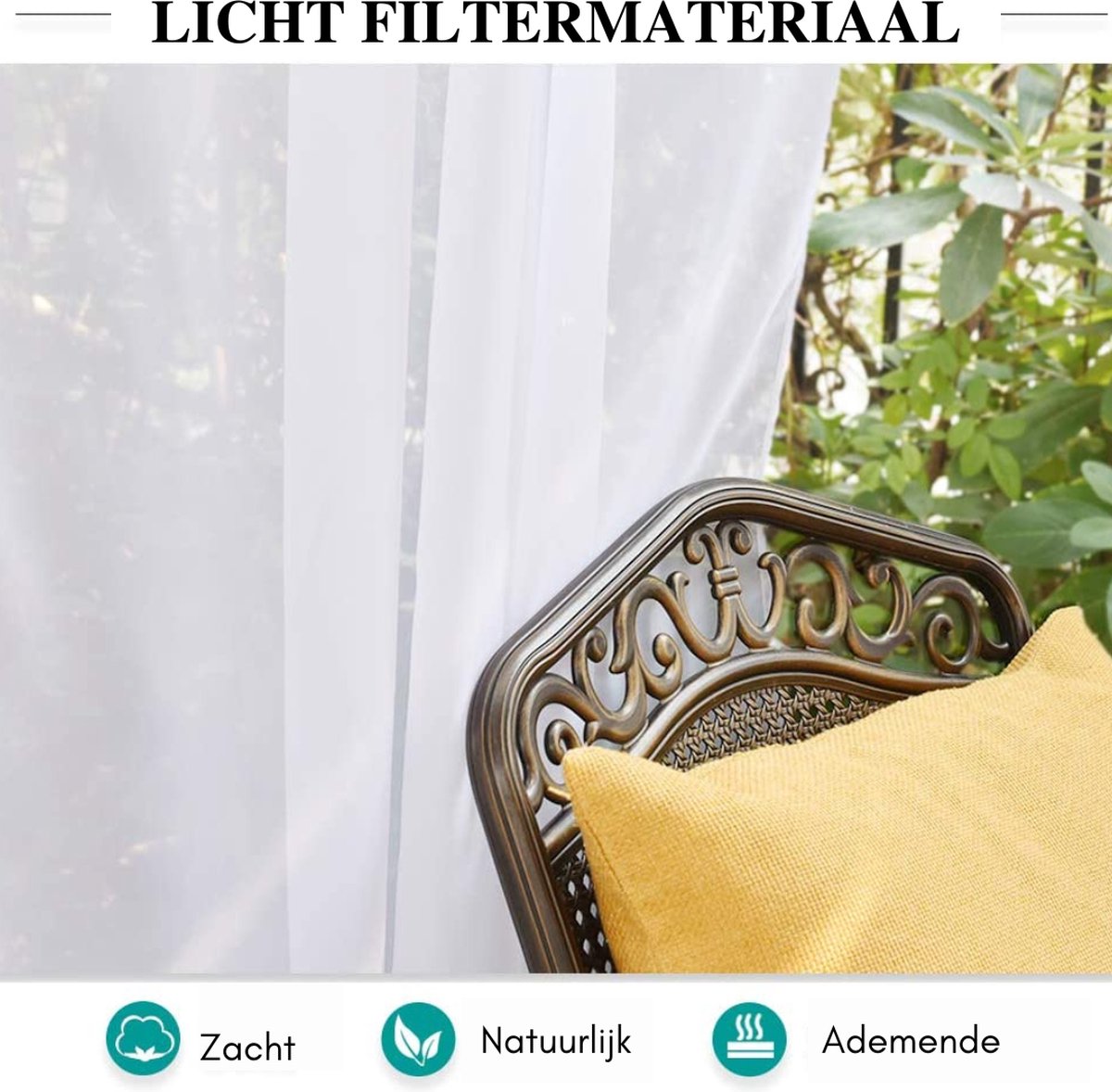 Outdoor Curtain - Garden Decoration - Outdoor Curtain - Waterproof - Weatherproof - Outdoor Curtains - Garden - Gazebo - Pergola - Balcony - 213 x 137 cm