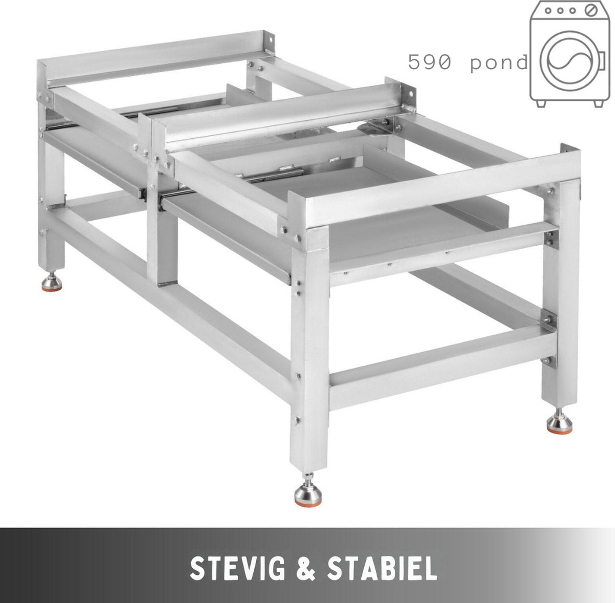Wasmachineverhoging - 2 Stuks - Verhoger - Voetstuk - 64 x 64 x 61cm - Roestvrij Staal
