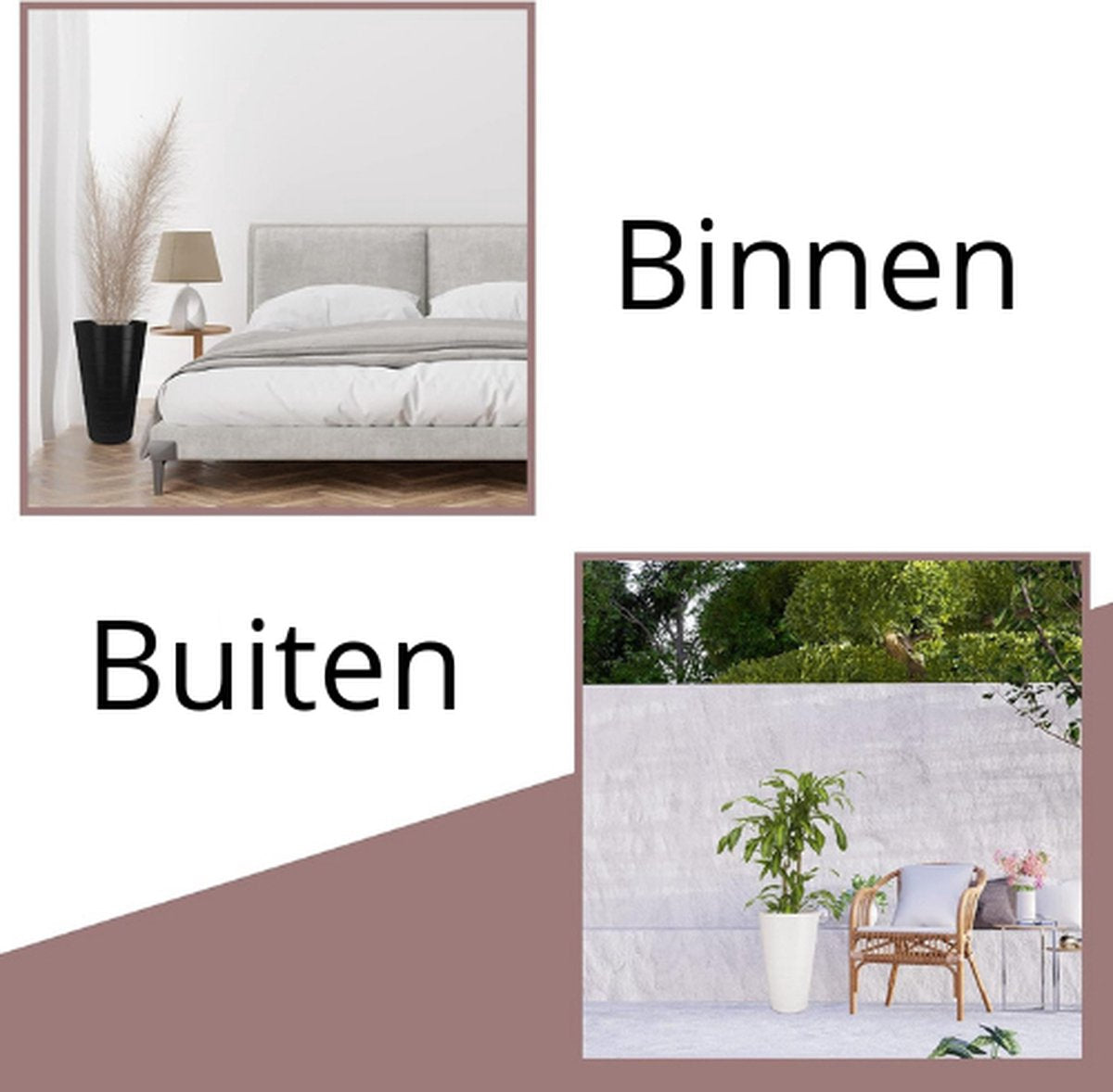 High Planter 2pcs - Indoor and Outdoor Flower Pots - 50cm Planter - Flower Box - Large Plant Pot