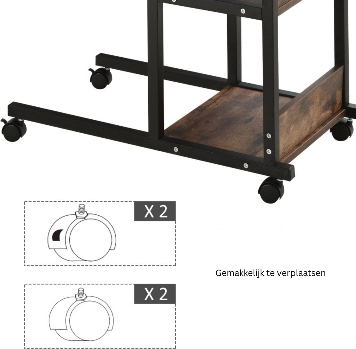 Side table on wheels - Coffee table - Table - Black