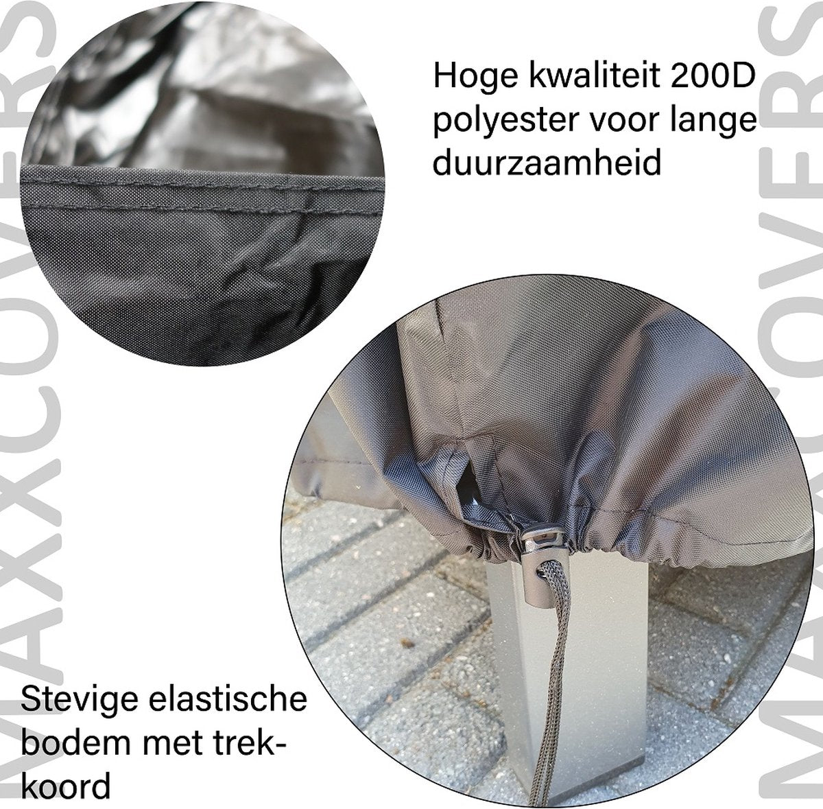 Hoes Tuinmeubelen - Loungesethoes L-vorm - 260x260x100x70 cm - Zwart