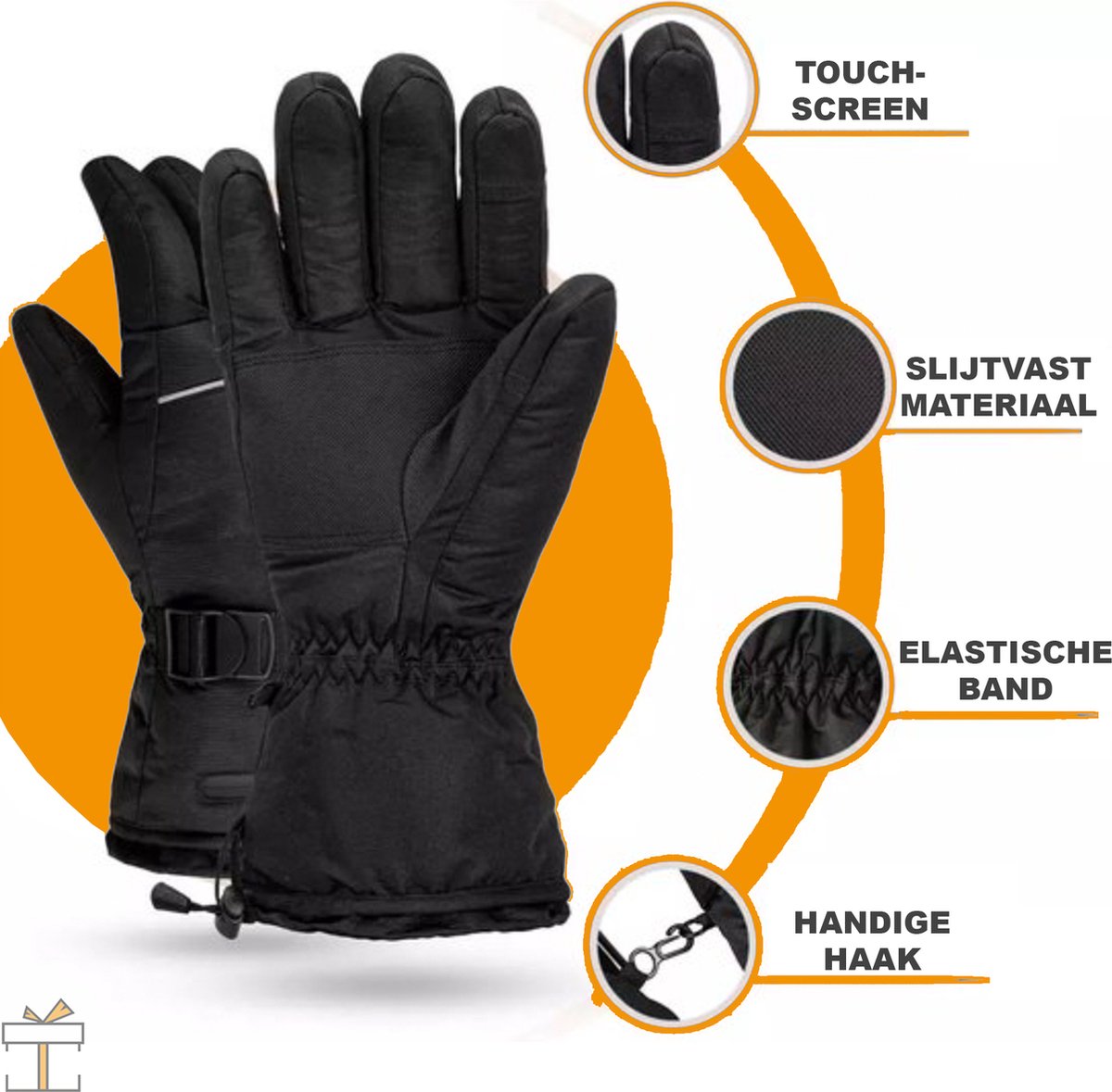 Happyment® Heated gloves - Rechargeable - Unisex - Electric heating - Motorcycle gloves - Size M/L - Battery 4000mAh