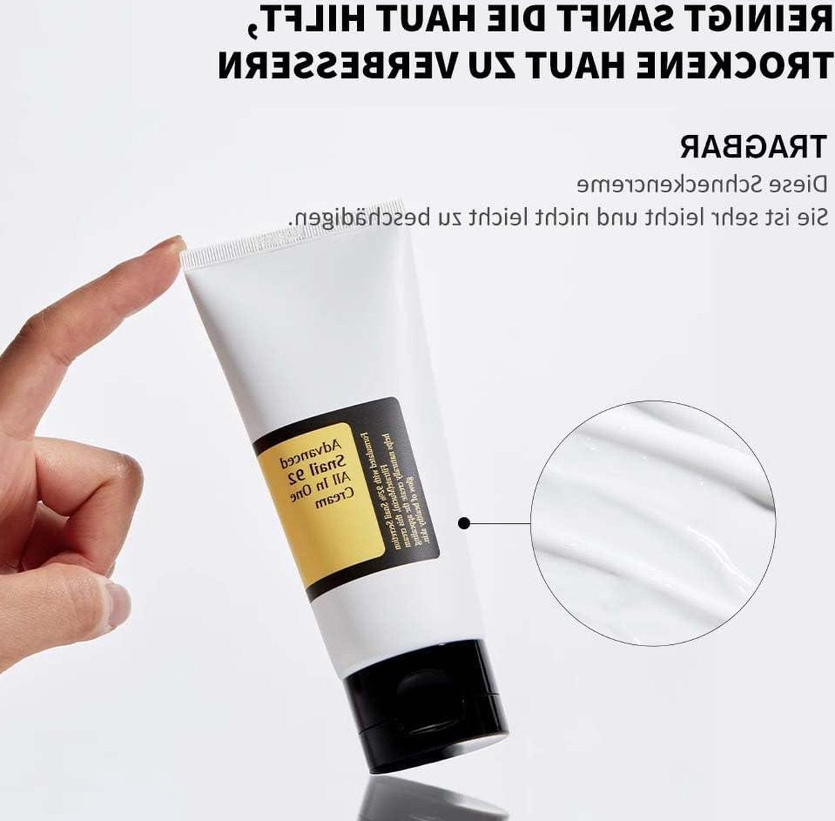 Snail 92% All in One Tube 150 g Hydraterende crème met slakkenslijm en hyaluronzuur - anti-acne - anti-rimpel gezichtscrème voor de droge en gevoelige huid Snail Protection