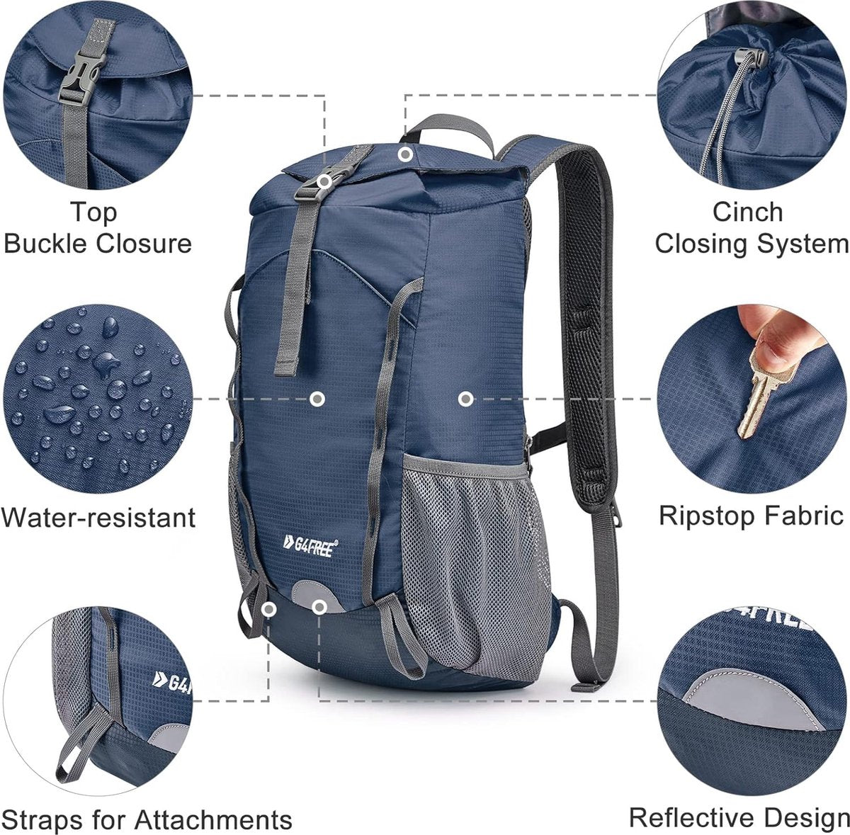 15 l ultralichte opvouwbare kleine trekkingrugzak voor dames en heren, wandelrugzak, dagrugzak, reisrugzak voor outdoor, wandelen, kamperen, reizen, klimmen