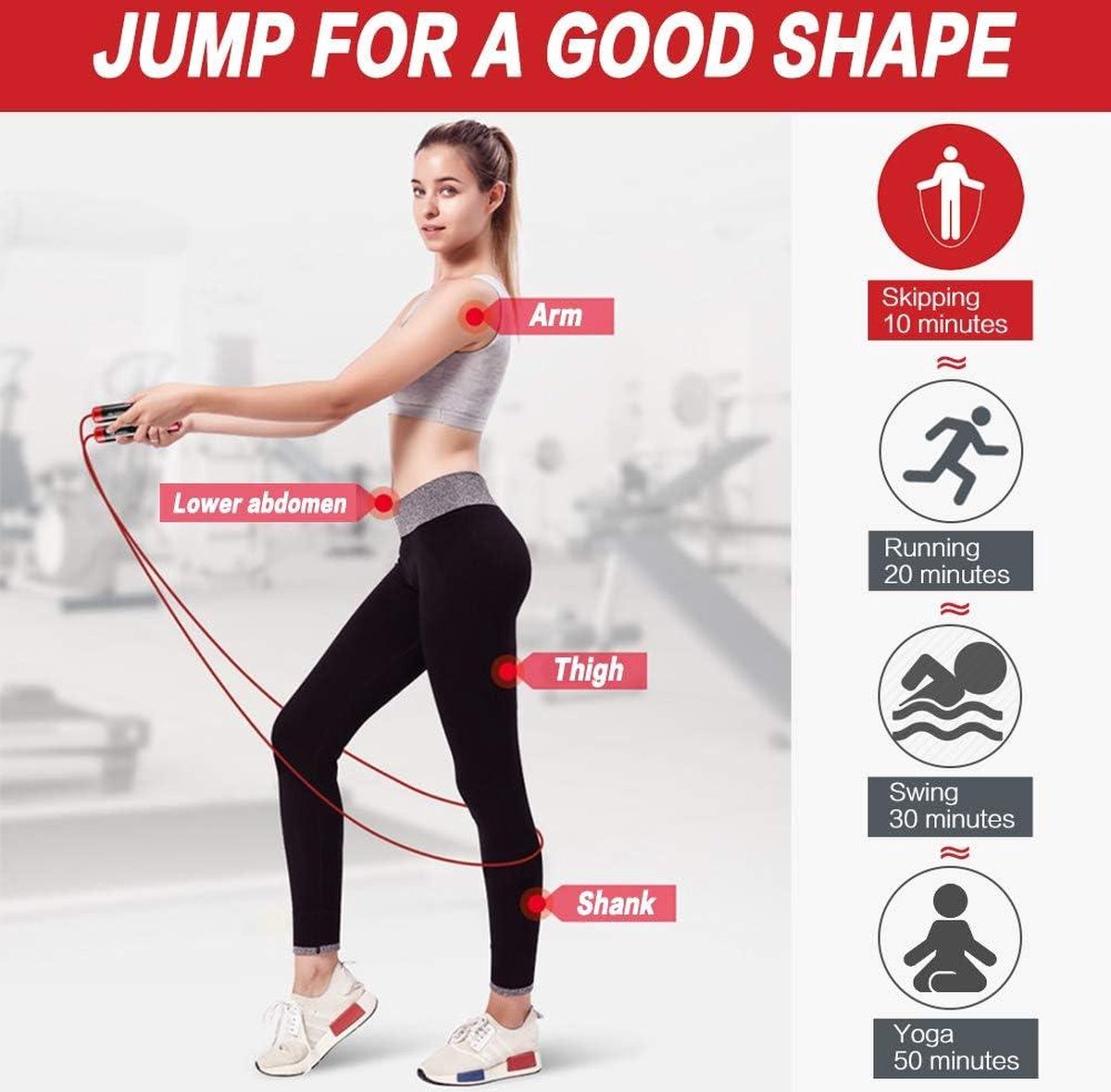 Weighted jump rope - 5 kg, heavy jump rope - 3 m length adjustable - no tangles - for adults fitness boxing MMA cardio training