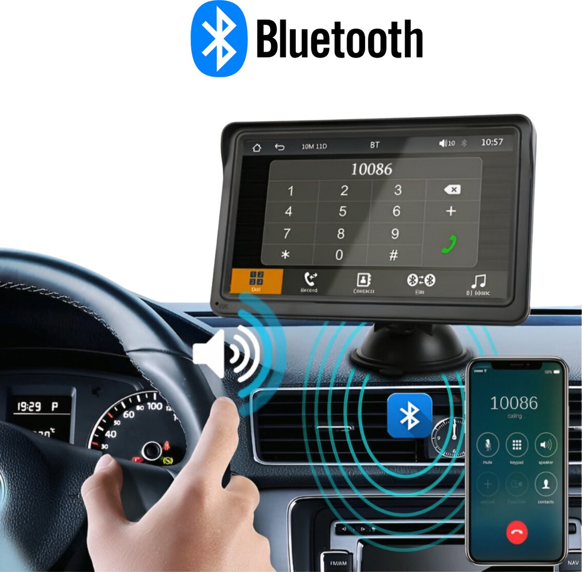 Carplay Dongle & Carplay Scherm Geschikt voor Auto's - Draadloos voor Apple en Android - 7 Inch - Universele Wifi Video Speler - Inclusief Achteruitrijcamera