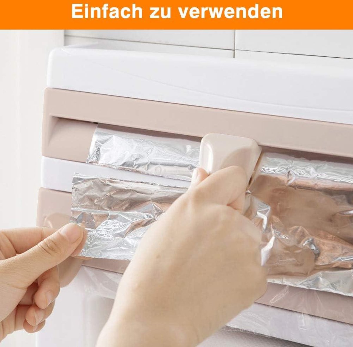 Foliehouder Wandrol met plank - Keukenrolhouder en foliesnijder - Papierrolhouder voor keukenrol - Aluminiumfolie Vershoudfolie Papieren handdoekhouder - Houder Keukengereedschap (kaki)