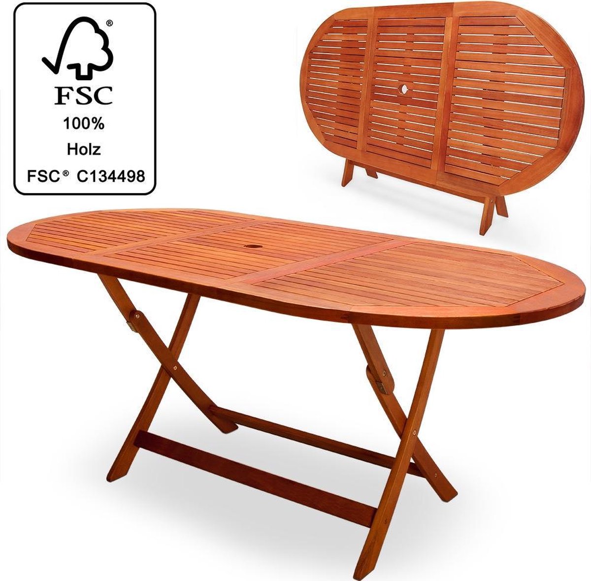 Acacia houten tuintafel - 160x85x75cm - FSC-gecertificeerd