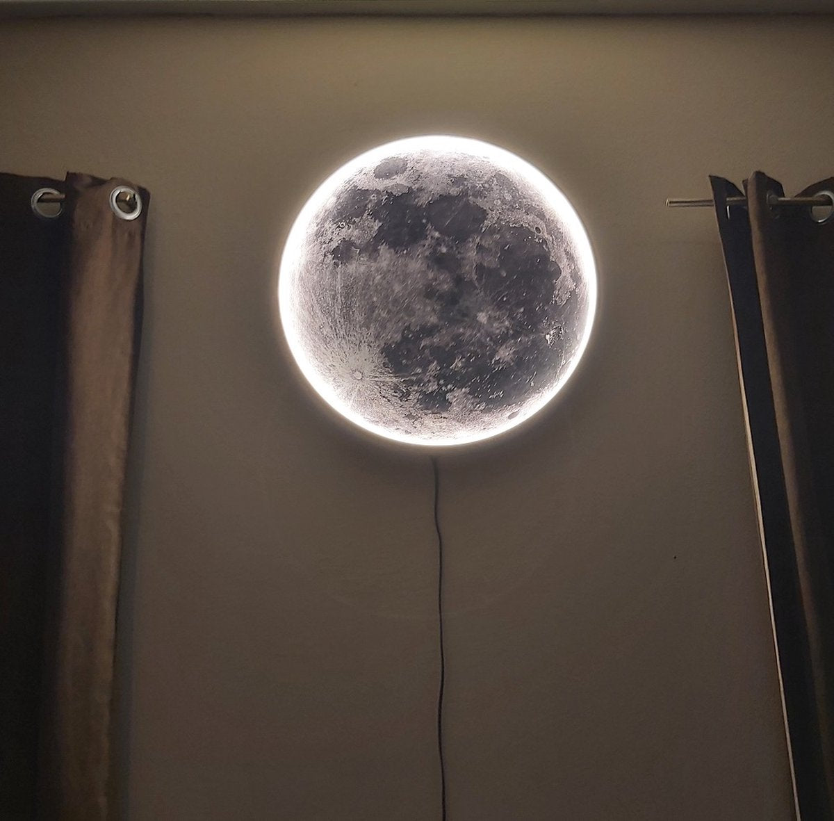 Iralan - Maan Wandlamp - Ø 60 cm - Dimbaar Met Afstandsbediening - Slaapkamerlamp - Woonkamerlamp - Moderne lamp - Led Lamp - Led Plafond Lamp