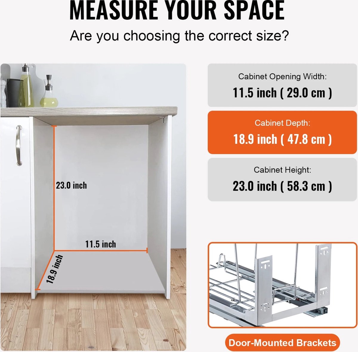 Mygroot - Uitschuifbare prullenbak - Onderbouw afvalemmer met push-handgreep - 16 kg draagvermogen - Zware afvalrecycling prullenbak voor keukenkast - Onder spoelbak.