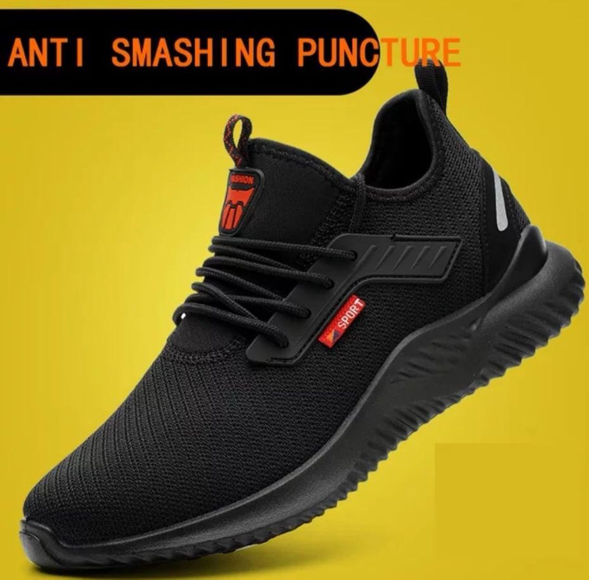 Safety shoes size 42 - work shoes - non-slip - steel toe cap - breathable reflective