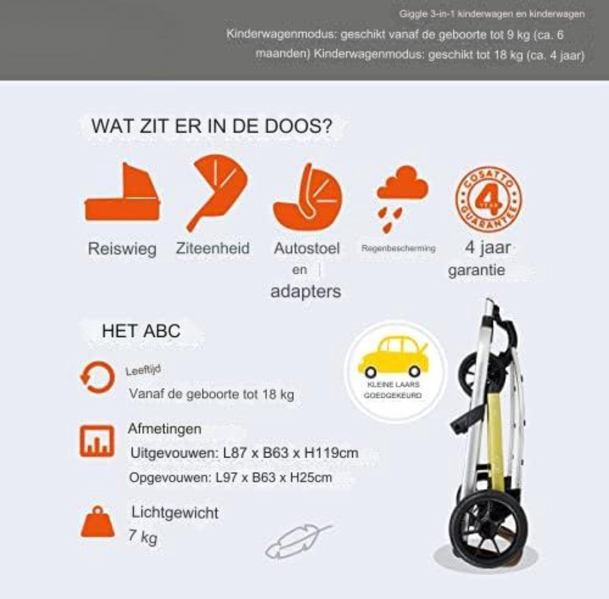 3-in-1 Pram - 3-in-1 Baby Stroller - Stroller - 3-in-1 Pram Including Car Seat