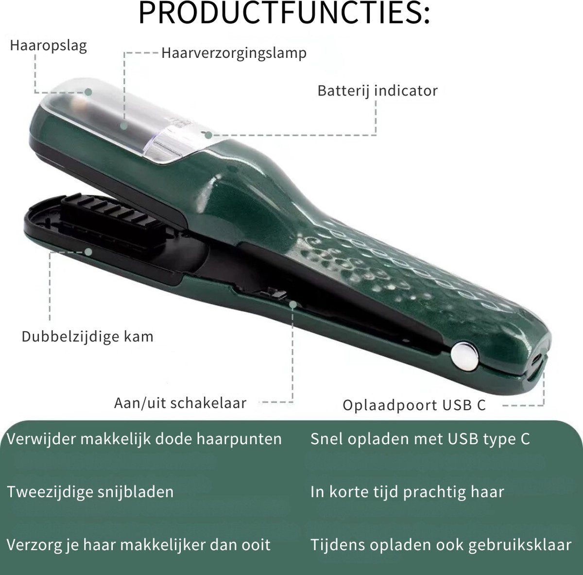 SFproducts - Trimmer - Gespleten haarpunten - Draadloos - Twee Snijbladen