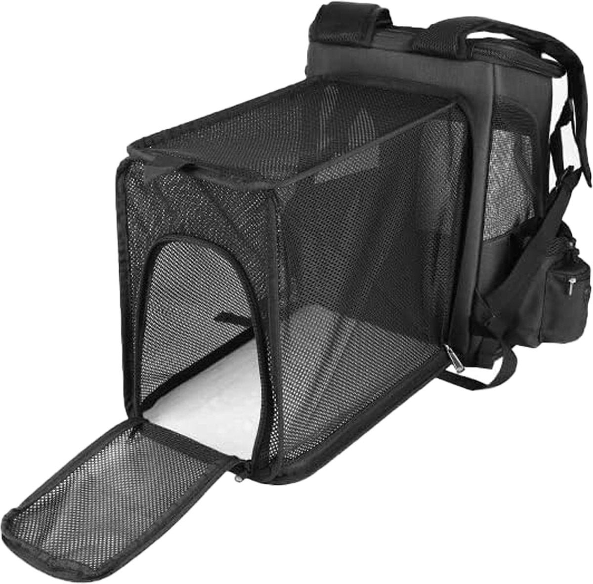 Dog Backpack - Black - 42 cm x 30 cm x 27 cm - Expandable - Foldable - Backpack for Dogs and Cats